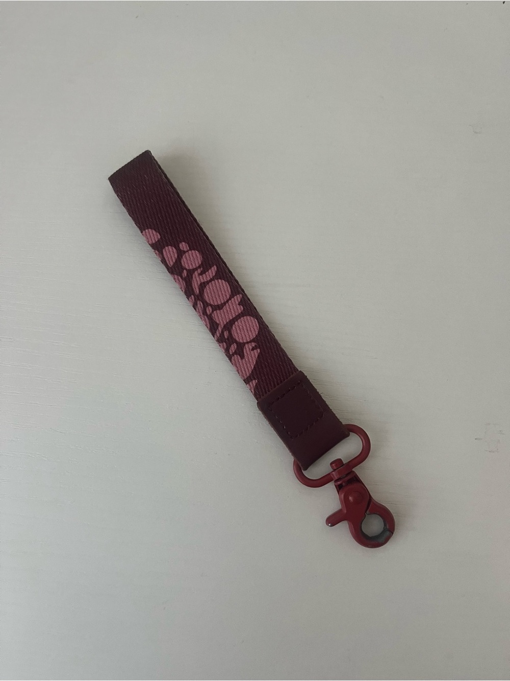Free People Burgundy and Pink Wrist Key Strap